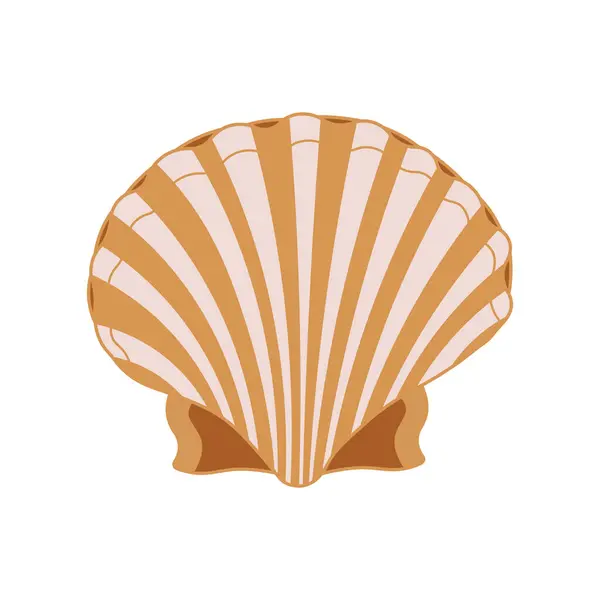 Cartoon Vector Illustration Scallop Shell Icon Isolated White Background — Stock Vector