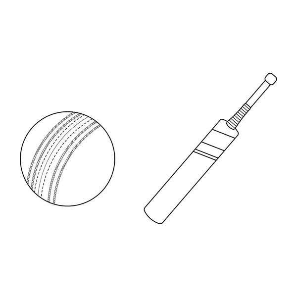 Ручной Рисунок Мультфильм Вектор Иллюстрация Крикетная Летучая Мышь Мячи Спортивная — стоковый вектор