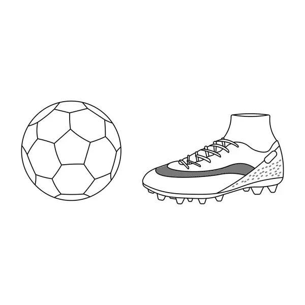 Çizimi Çizgi Film Vektör Illüstrasyon Futbol Topu Spor Ayakkabı Ikonu — Stok Vektör