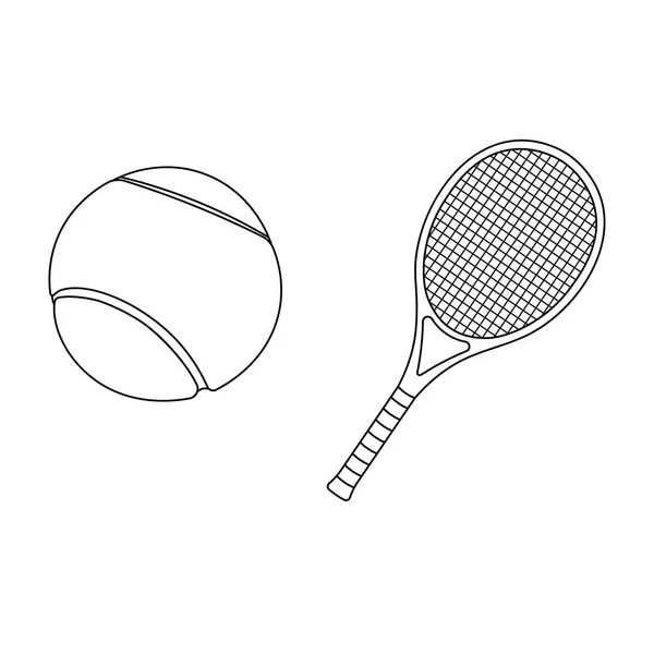 Χειροποίητο Σκίτσο Εικονογράφηση Διάνυσμα Μπάλα Του Τένις Και Ρακέτα Αθλητισμού — Διανυσματικό Αρχείο