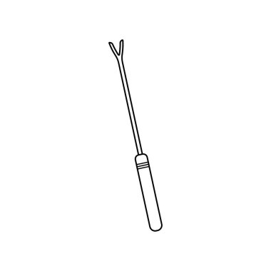 El çizimi Çocuklar karalama stilinde izole edilmiş çizgi film vektörü illüstrasyon fondu çatalı çiziyor