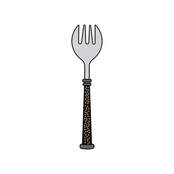 Kids drawing Cartoon Vector illustration vintage oyster fork Isolated in doodle style