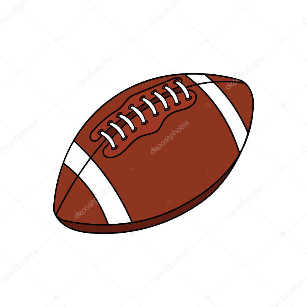 Kids drawing Cartoon Vector illustration rugby ball Isolated in doodle style
