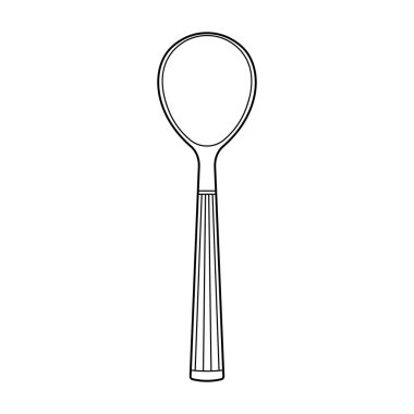 El çizimi Çocuklar karalama tarzında izole edilmiş Çizgi film Vektörü çizimi plastik kaşık