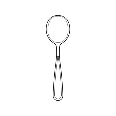 El çizimi Çocuklar karalama tarzında izole edilmiş Çizgi film Vektörü çizimi çay kaşığı