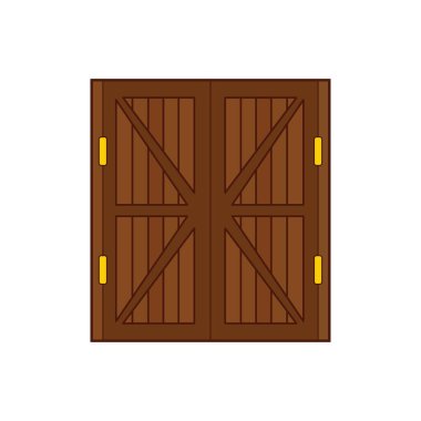 Beyaz Arkaplanda izole edilmiş Vektör Resim Salonu kapısı çizen çocuklar