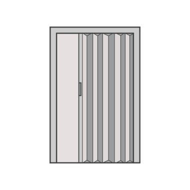 Beyaz Arkaplanda izole edilmiş vektör illüstrasyon akordeon katlama kapısı çizen çocuklar