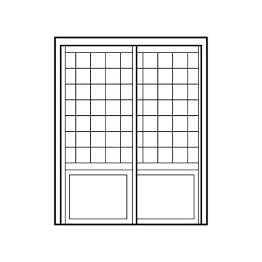 El çizimi Çocuklar Vektör çizimi Japon sürgülü kapısı Beyaz Arkaplanda izole