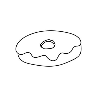 El çizimi Çocuklar Beyaz Arkaplanda izole edilmiş tatlı çörek ikonu çiziyor