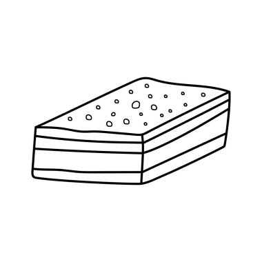 El çizimi Çocuklar Beyaz Arkaplanda izole edilmiş çikolatalı pasta ikonu çiziyor