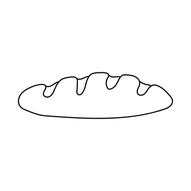 El çizimi Çocuklar Beyaz Arkaplanda izole edilmiş şirin baget ekmek ikonu çiziyor