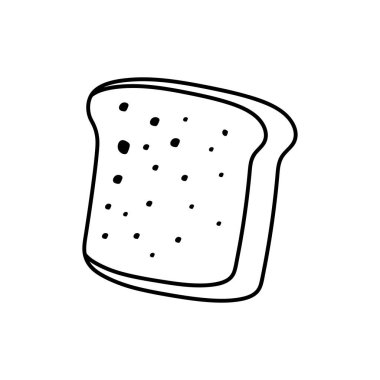 El çizimi Çocuklar Beyaz Arkaplanda izole edilmiş ballı buğday ekmeği ikonu çiziyor