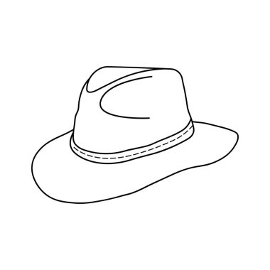 El çizimi Çocuklar, Beyaz Arkaplanda izole edilmiş Çizgi Film Vektörü illüstrasyon şapkası