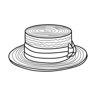 El çizimi Çocuklar, Beyaz Arkaplanda izole edilmiş Çizgi Film Vektörü çizim teknesi şapkası