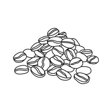 El çizimi Çocuklar vektör çizimi kahve çekirdeklerini beyaz arka planda izole edilmiş çizgi film tarzında çiziyor.