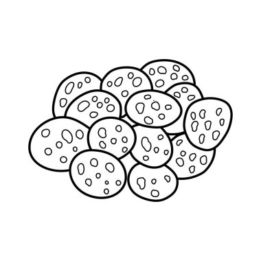 El çizimi Çocuklar vektör illüstrasyonu Atherton meşe fıstıklarını beyaz arka planda izole edilmiş bir çizgi film tarzında çiziyor.