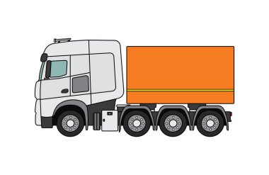 Beyaz Arkaplan üzerinde izole edilmiş vektör illüstrasyon havalı kamyon simgesi