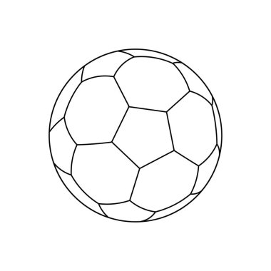 El çizimi Çocuklar Beyaz üzerine izole edilmiş vektör illüstrasyon çizgi film futbol topu ikonu çiziyor