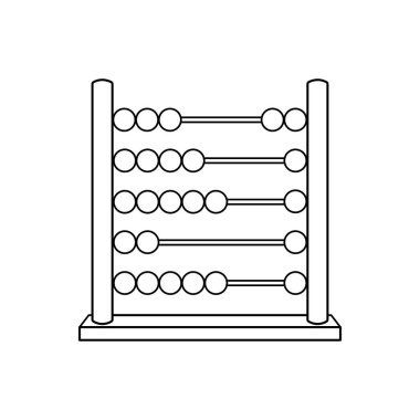 El çizimi Çocuklar Beyaz üzerine çizgi film vektörü illüstrasyon eğitimi abaküs simgesi çiziyor
