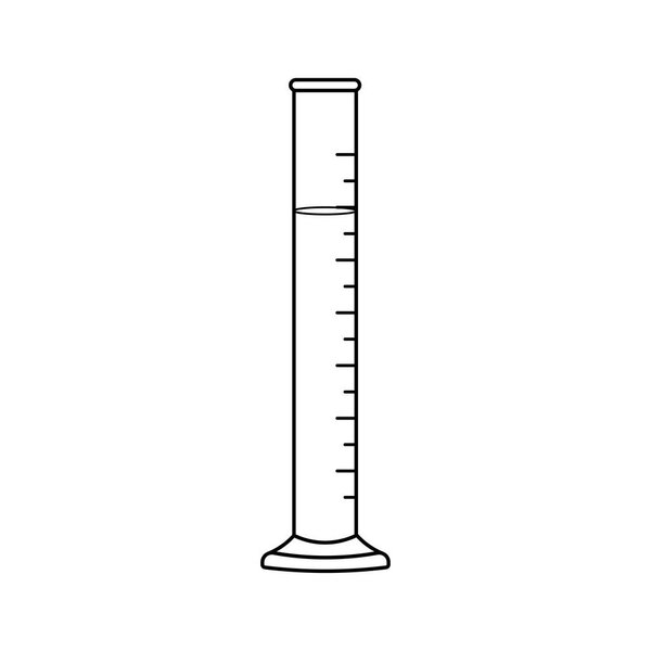 Hand drawn Kids drawing cartoon Vector illustration measuring cylinder icon Isolated on White