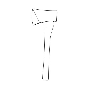 El çizimi Çocuklar Beyaz Arkaplan 'a izole edilmiş Çizgi film Vektör İllüstrasyon Madencisinin balta simgesini çiziyor