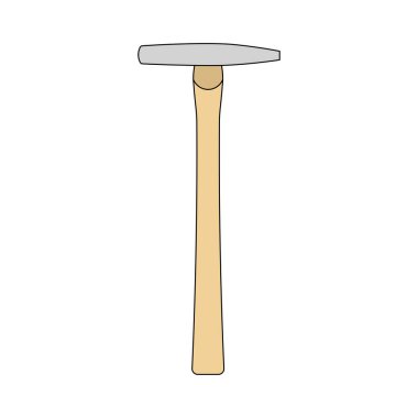 Beyaz Arkaplan üzerinde izole edilmiş Çizgi film Vektörü illüstrasyon raptiye çekiç simgesi çizen çocuklar