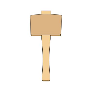 Çizgi film Vektörü illüstrasyonu çizen çocuklar Beyaz Arkaplanda izole edilmiş tokmak ikonu