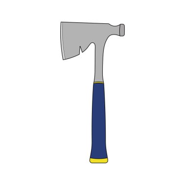 Beyaz Arkaplanda izole edilmiş Çizgi film Vektörü illüstrasyon çekiç simgesi çizen çocuklar