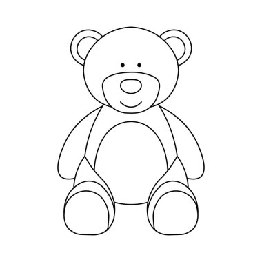 El çizimi çocuklar vektör çizimi oyuncak ayının düz çizgi filmini izole ettiler.