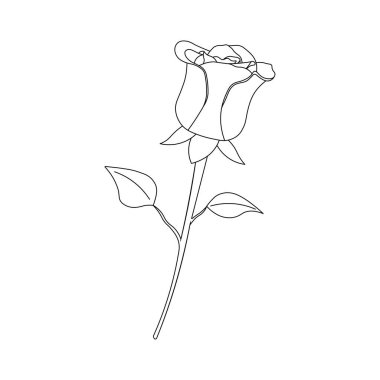 El çizimi çocuklar Vektör çizimi gül çiçeği düz çizgi film izole