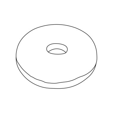 El çizimi çocuklar vektör çizimi sevimli donut düz çizgi film izole