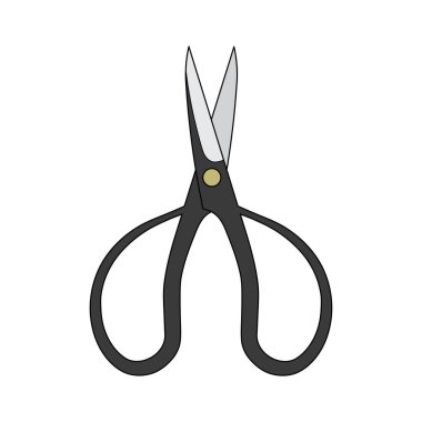 Çizgi film temsilcisi çizen çocuklar bonsai makaslarını karalama stilinde izole ederler.