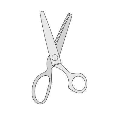 Çizgi film Vektör çizimi yapan çocuklar karalama tarzında izole edilmiş makaslar çiziyorlar.