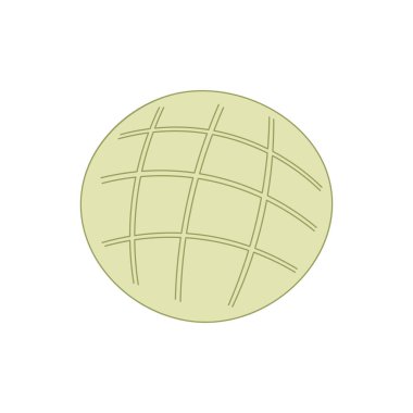 kavun ekmeği simgesi Beyaz Arkaplanda izole edilmiş Çizgi film Vektör illüstrasyonu