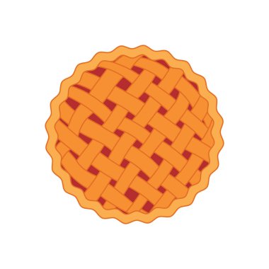 Beyaz Arkaplanda izole edilmiş turta simgesi Çizgi Film Vektörü illüstrasyonu