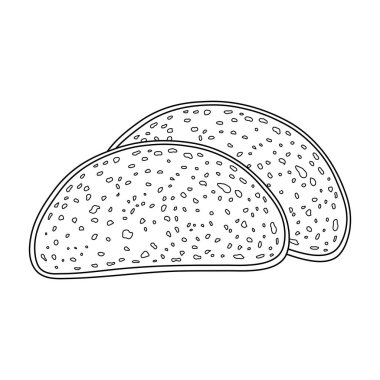 El çizimi çavdar ekmeği simgesi Beyaz Arkaplanda izole edilmiş Vektör illüstrasyonu