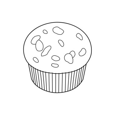 El çizimi kek simgesi Beyaz Arkaplanda izole edilmiş Çizgi film Vektör illüstrasyonu