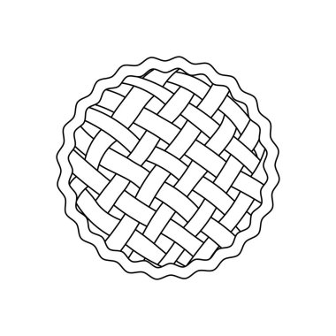 El çizimi turta simgesi Beyaz Arkaplanda izole edilmiş Çizim Vektörü illüstrasyonu