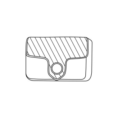 El çizimi Çocuklar Beyaz Arkaplanda izole edilmiş Çizgi Film Vektörü illüstrasyon el çantası simgesi çiziyor