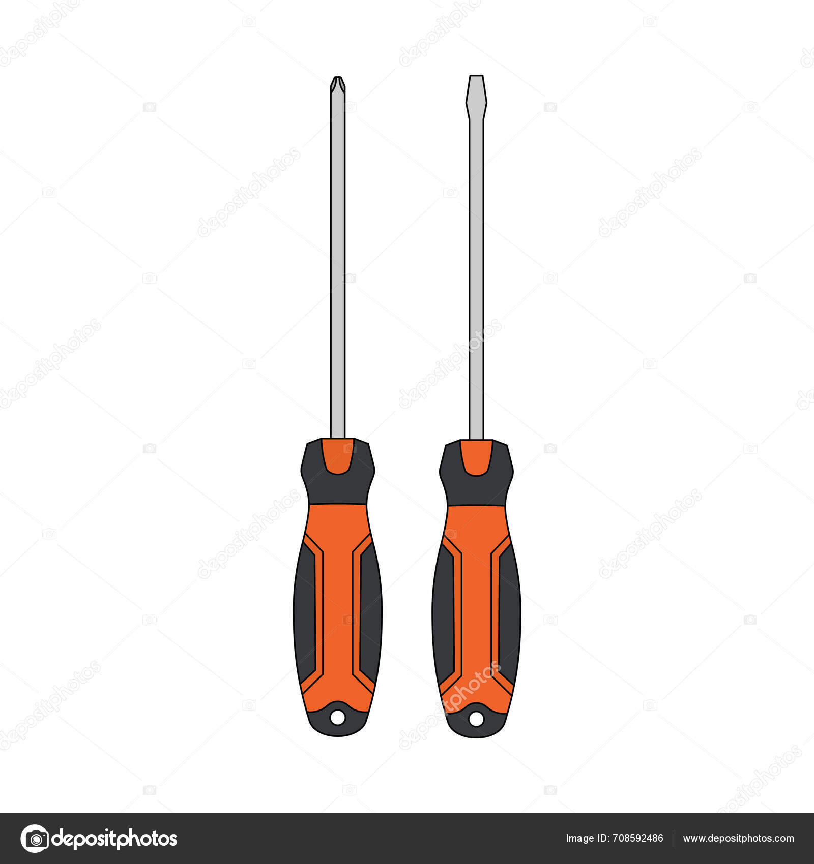 Gyerekek Rajz Rajzfilm Vektor Illusztráció Csavarhúzók Elszigetelt ...