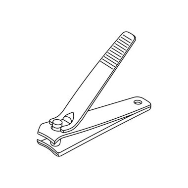 El çizimi Çocuklar Beyaz Arkaplanda izole edilmiş Çizgi Film Vektörü çizim tırnak makası