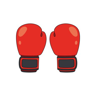 Beyaz Arkaplanda izole edilmiş Çizgi film Vektör illüstrasyon boks eldivenleri çizen çocuklar