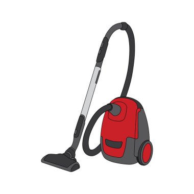 Beyaz Arkaplanda izole edilmiş Çizgi film Vektörü illüstrasyon süpürgesi simgesi çizen çocuklar