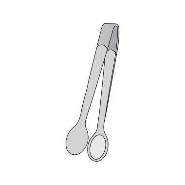 Beyaz Arkaplanda izole edilmiş Karikatür Vektör illüstrasyon Buz Tong simgesi çizen çocuklar