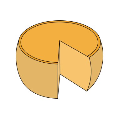 Beyaz üzerine izole edilmiş parmesan peyniri çizimi yapan çocuklar