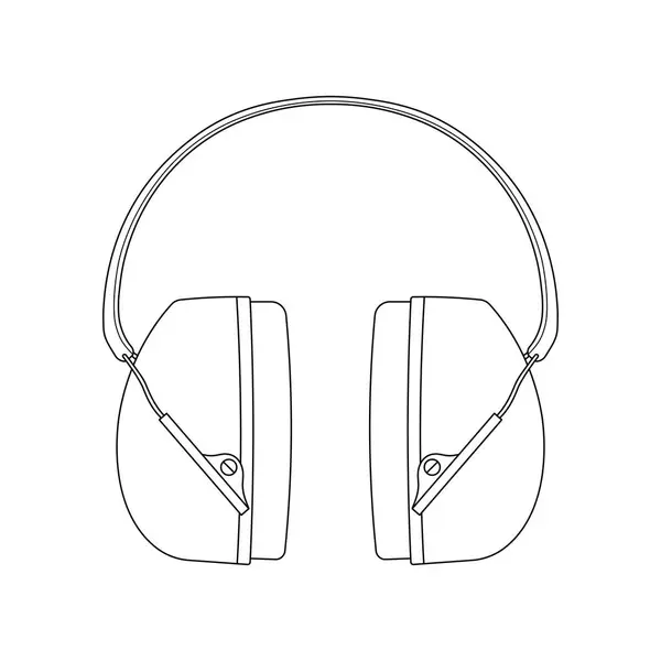 Handgezeichnete Karikatur Vector Illustration Ohrenschützer Gehörschutz Symbol Isoliert Auf Weiß — Stockvektor