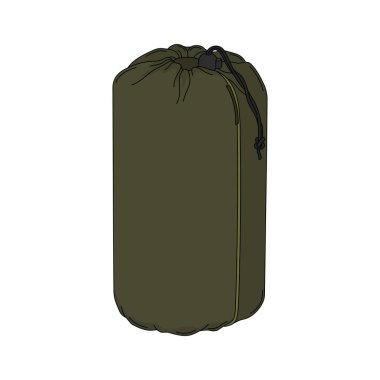 karikatür vektör illüstrasyonu beyaz üzerine izole edilmiş kamp çantası simgesi