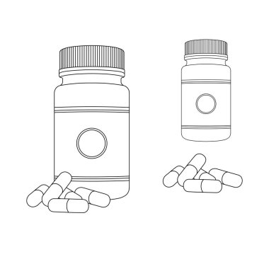 El çizimi çocuklar karikatür çizimi Vektör illüstrasyon ilaç şişesi simgesi Beyaz üzerine izole