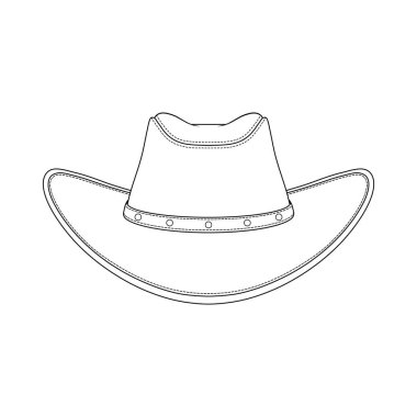 Elle çizilmiş çocuklar çizgi film çiziyorlar. Beyaz üzerine izole edilmiş kovboy şapkası ikonu.
