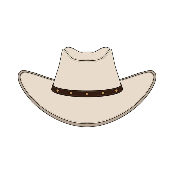 Çocuklar çizgi film çiziyor. Vektör illüstrasyon kovboy şapkası simgesi. Beyaz üzerine izole edilmiş.